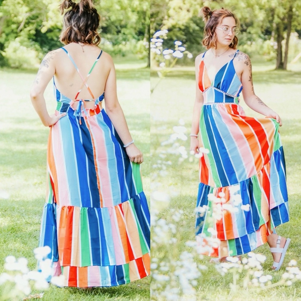 NWT-Rainbow maxi dress💝